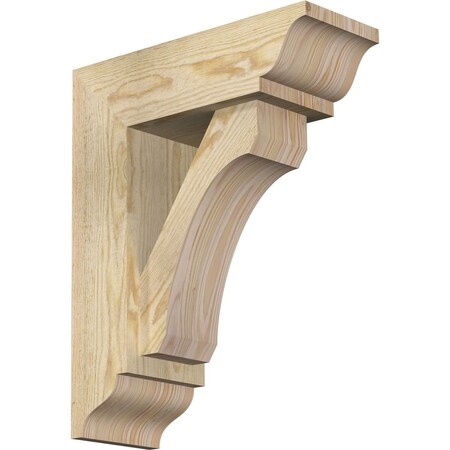 Ekena Millwork Legacy Traditional Rough Sawn Bracket w/ Offset Brace, Douglas Fir, 6"W x 16"D x 20"H BKT0604X16X20LEC01RDF